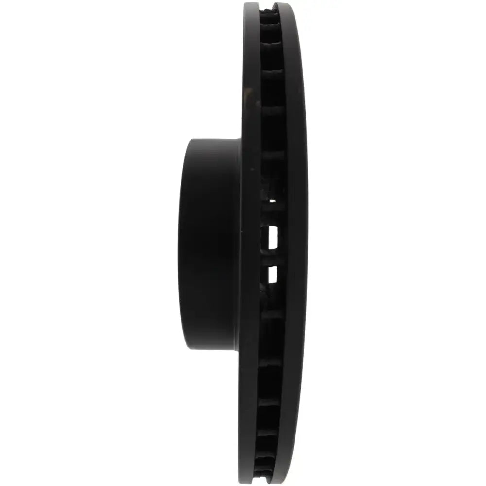 Black vented brake rotor for WRX drilled left front vehicle upgrade