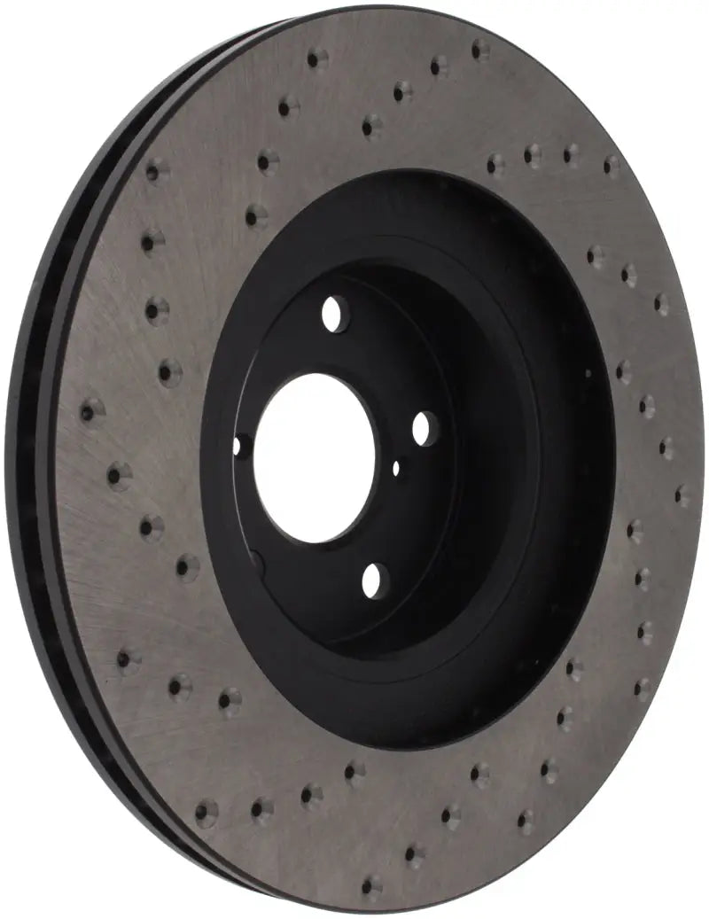Wrx drilled left brake rotor with drilled and slotted design for better performance
