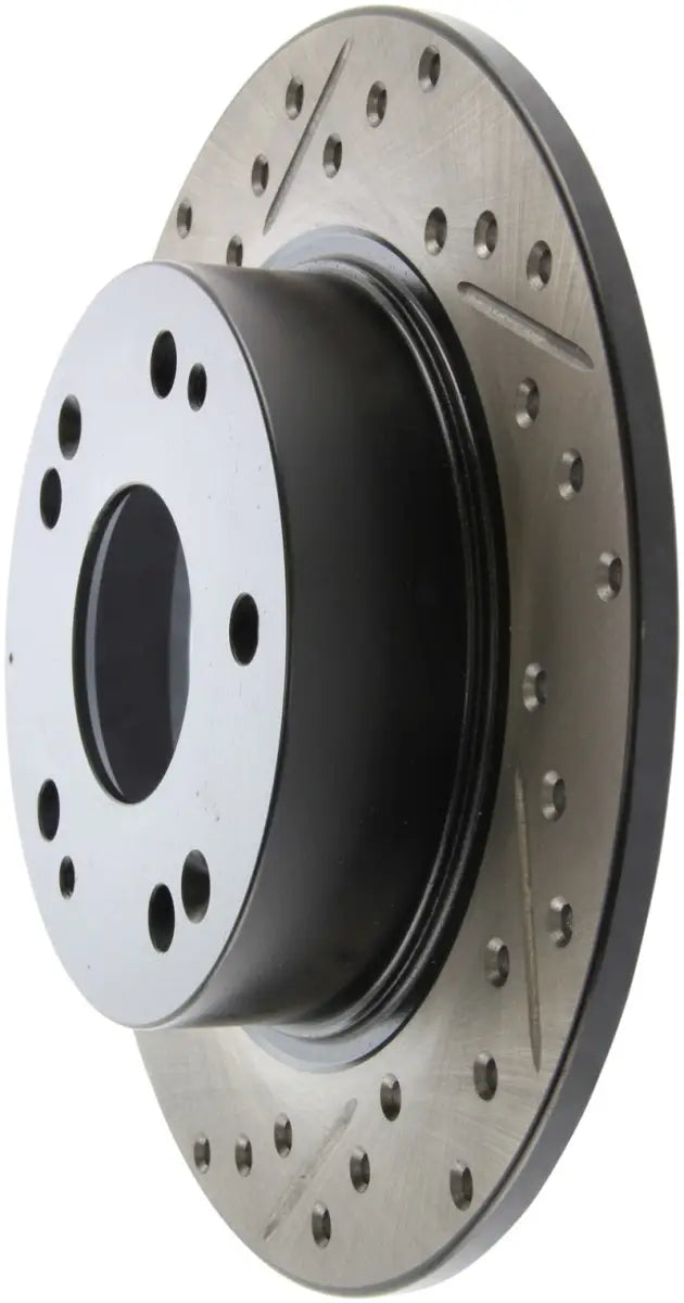 Drilled and slotted brake rotor for Acura TSX and Honda Accord SportStop slotted right rear