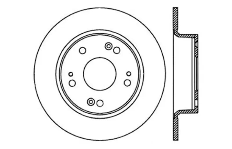 Automotive brake rotor diagram for Acura TSX and Honda Accord with SportStop slotted design