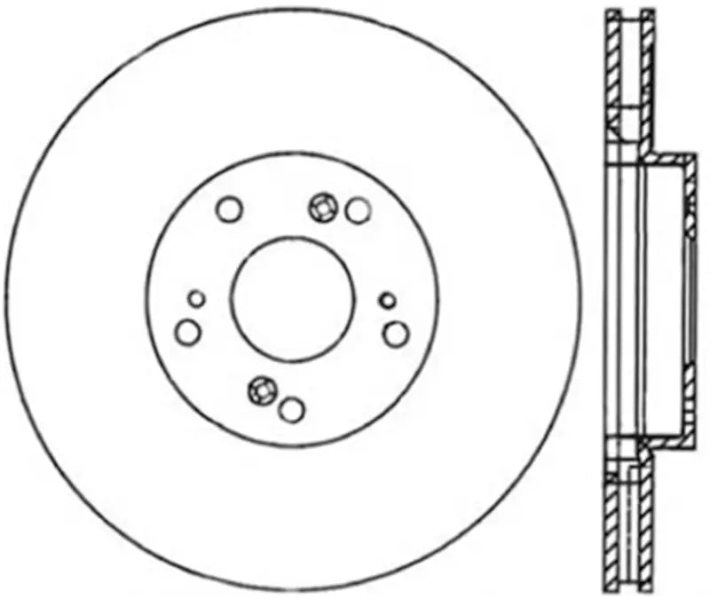 Vented disc brake rotor with five-lug bolt pattern for Honda Civic Stoptech Cryo-Stop Rotor