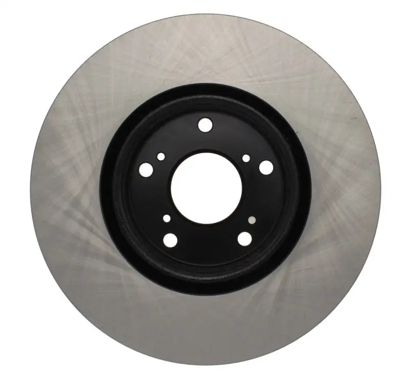 Silver-gray Honda Civic cryo-stop rotor with black hat and five lug holes