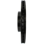 Black slotted vented disc brake rotor for Honda Civic with Stoptech Cryo-Stop technology