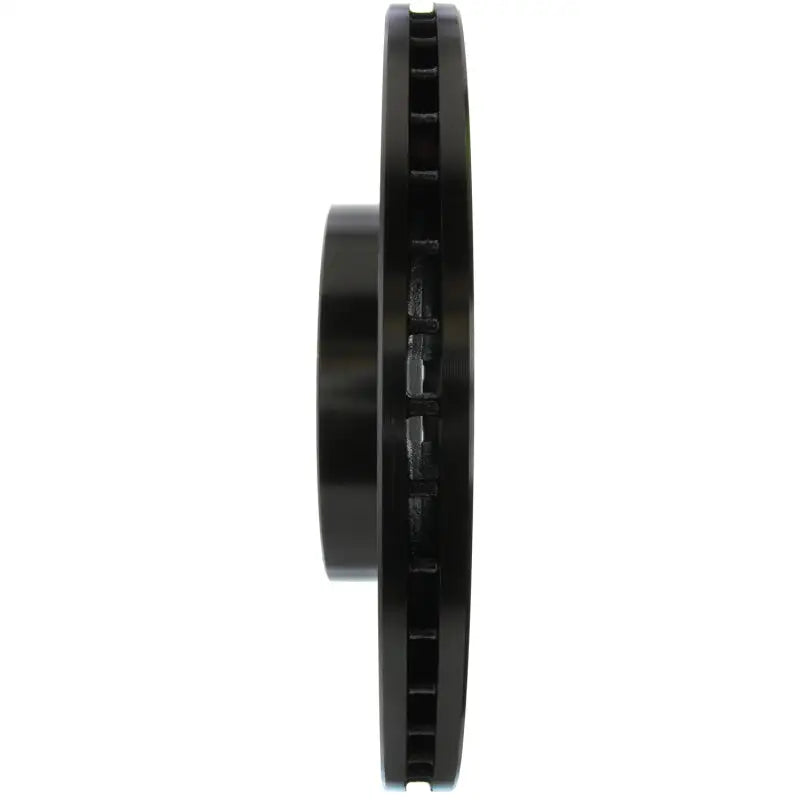 Black slotted vented disc brake rotor for Honda Civic with Stoptech Cryo-Stop technology