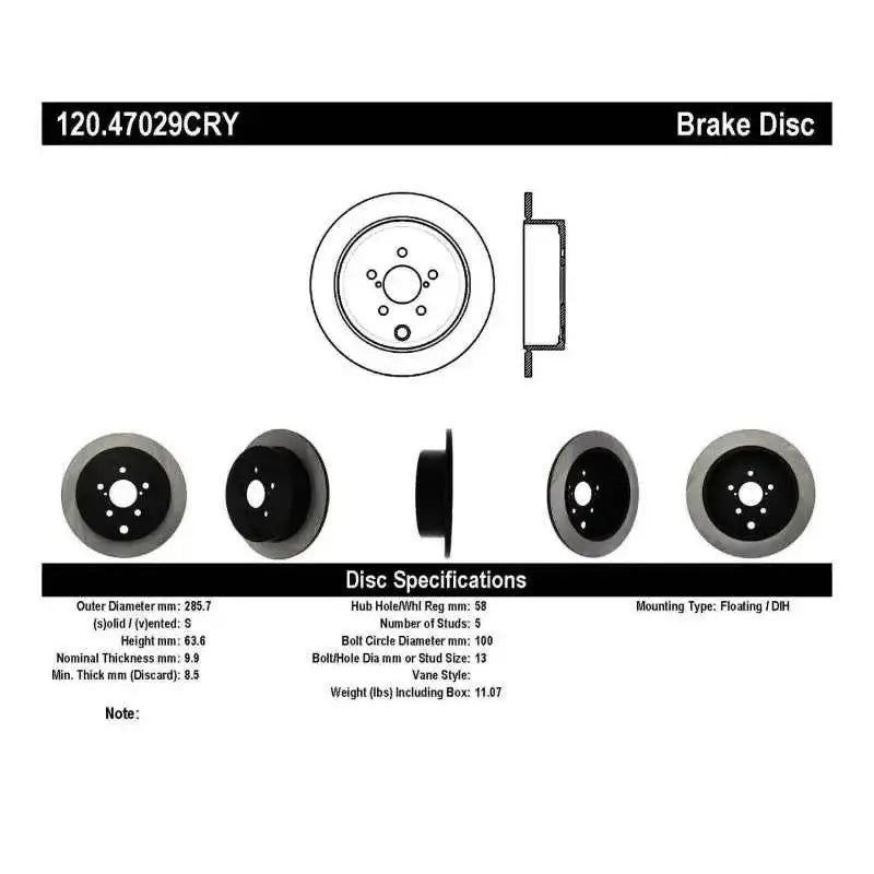 Stoptech 120.47029CRY