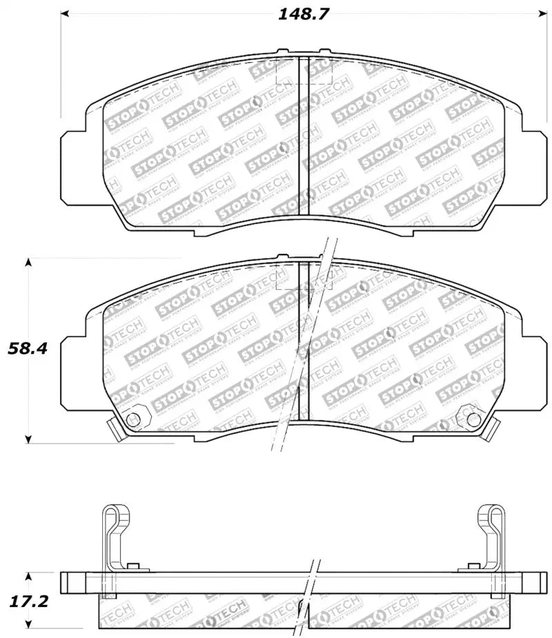 StopTech Performance 04-09 Acura TSX / 09 Accord V6 Coupe ONLY Front Brake Pads 