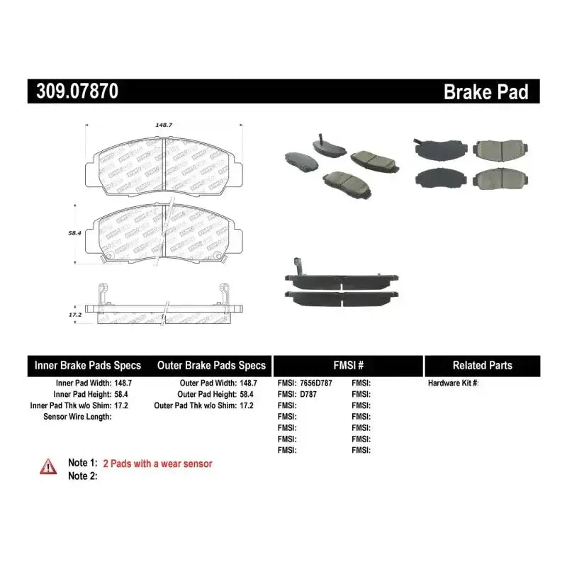 StopTech Performance 04-09 Acura TSX / 09 Accord V6 Coupe ONLY Front Brake Pads 