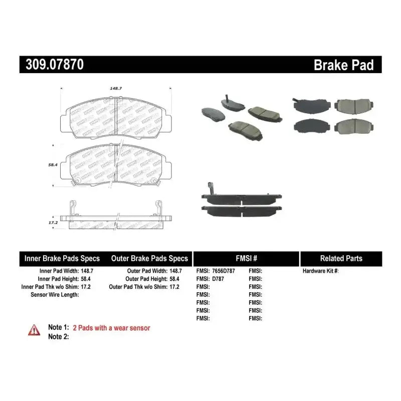 Stoptech StopTech Performance 04-09 Acura TSX / 09 Accord V6 Coupe ONLY Front Brake Pads