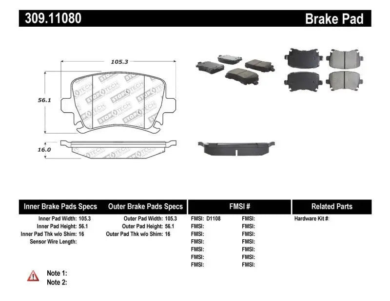 StopTech Performance 06-09 Audi A3 / 05-09 Audi A4/A6 / 08-09 Audi TT / 06-09 VW GTI / 06-09 Jetta 