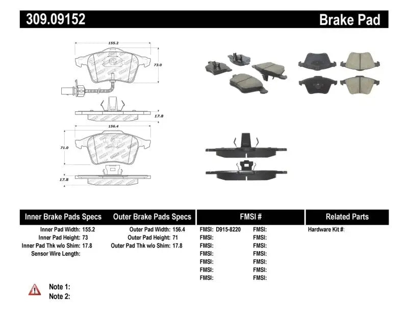 StopTech Performance 07-09 Mazda 3 Front Brake Pads - Truck & Automotive