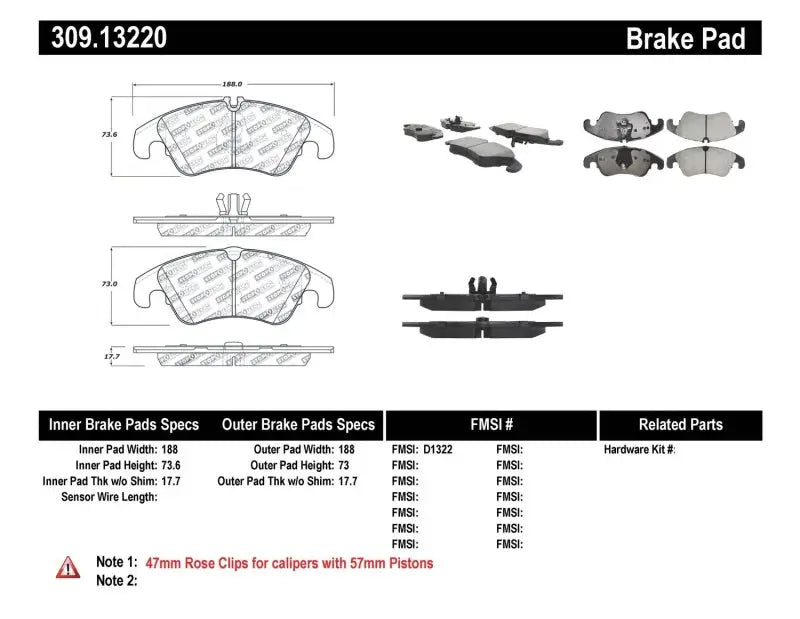 Stoptech StopTech Performance 08-10 Audi A5 / 10 S4 / 09-10 Audi A4 (except Quattro) Front Brake Pads