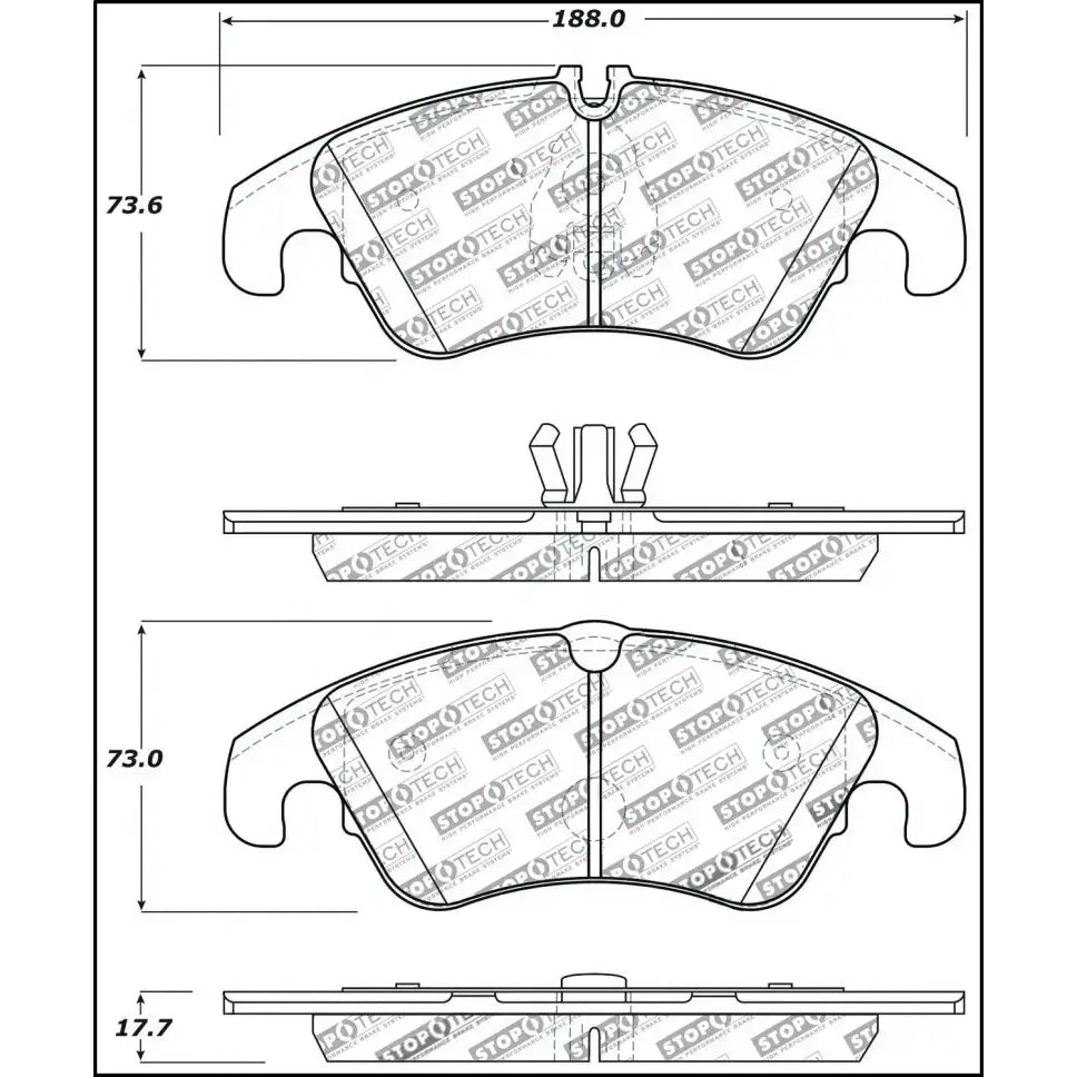 StopTech Performance 08-10 Audi A5 / 10 S4 / 09-10 Audi A4 (except Quattro) Front Brake Pads 