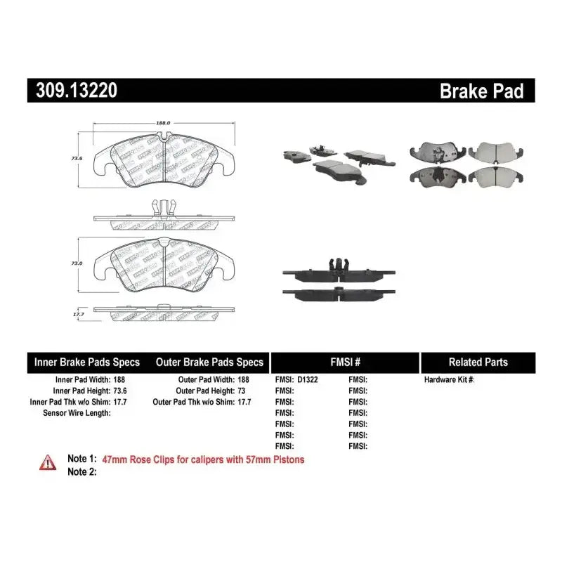 Stoptech StopTech Performance 08-10 Audi A5 / 10 S4 / 09-10 Audi A4 (except Quattro) Front Brake Pads