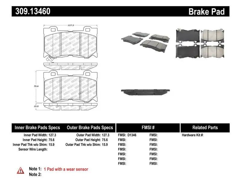 StopTech Performance 09-13 Infiniti FX35/FX37/FX45/FX50/08-13 G37 / 09-12 370Z Front Brake Pads 