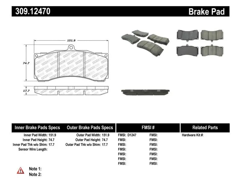 StopTech Performance ST-60 Front or Rear Caliper Brake Pads - Truck & Automotive