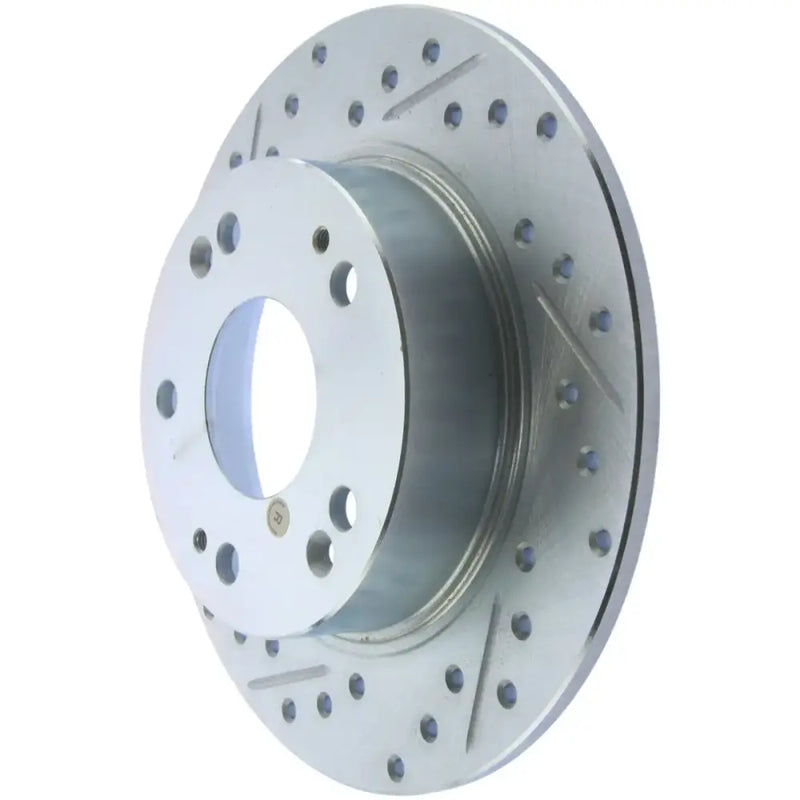 StopTech Select Sport drilled silver brake rotor, front left