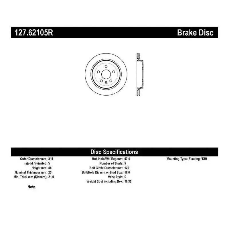 Stoptech 127.62105R