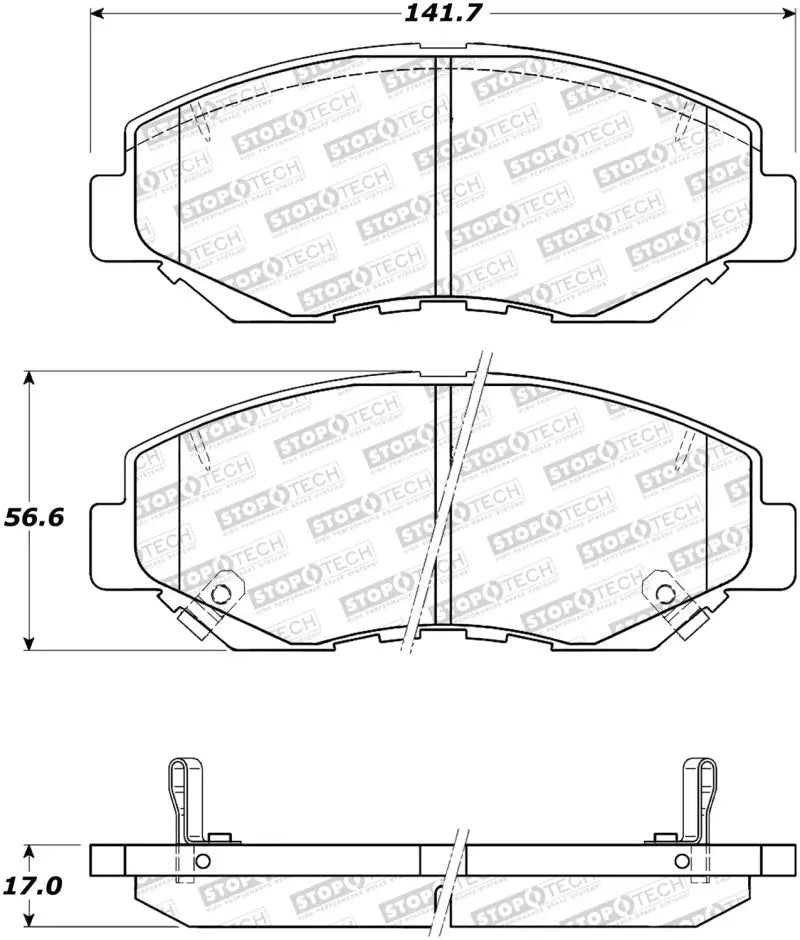 StopTech Sport Brake Pads w/Shims and Hardware - Front - Truck & Automotive