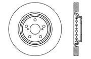 Vented brake rotor diagram for StopTech Sport Drilled & Slotted Rotor Front Left