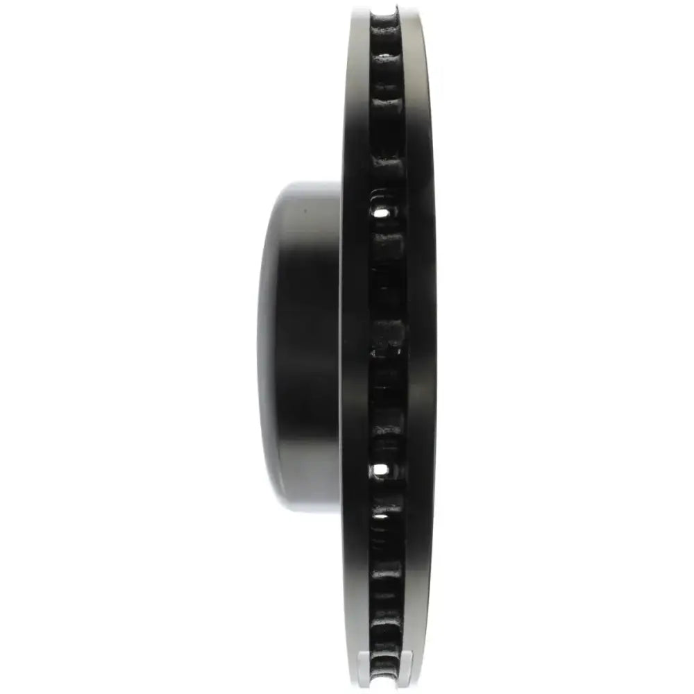 StopTech Sport Drilled rear left black metallic brake rotor with slotted ventilation