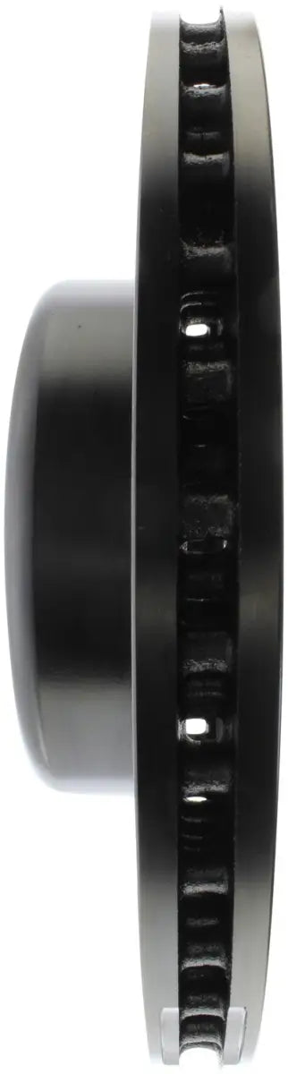 StopTech Sport Drilled rear left black metallic brake rotor with slotted ventilation