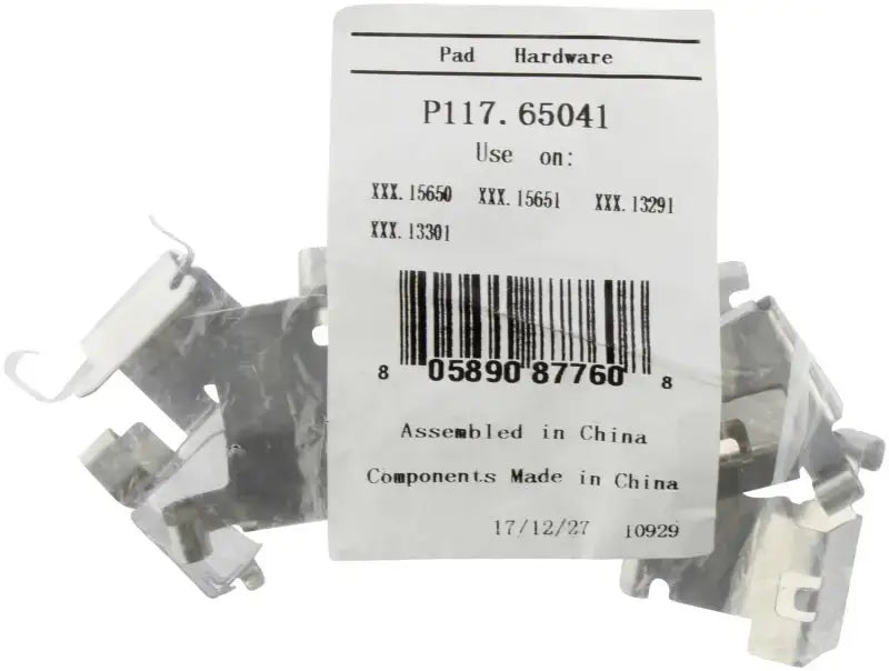 Brake pad hardware kit with product info label for StopTech Street Brake Pads front