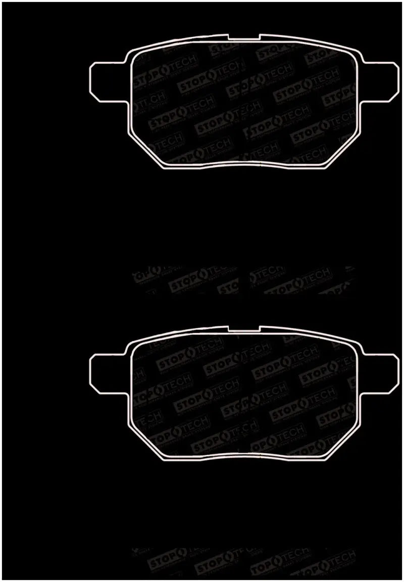 StopTech Street Brake Pads - Front with black pad and white logo
