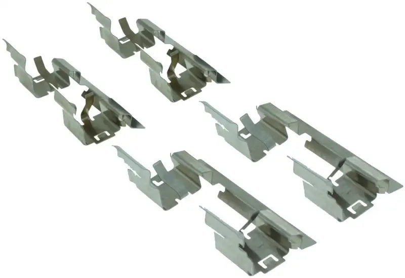 Sleek silver metal clips on StopTech Street Select brake pads