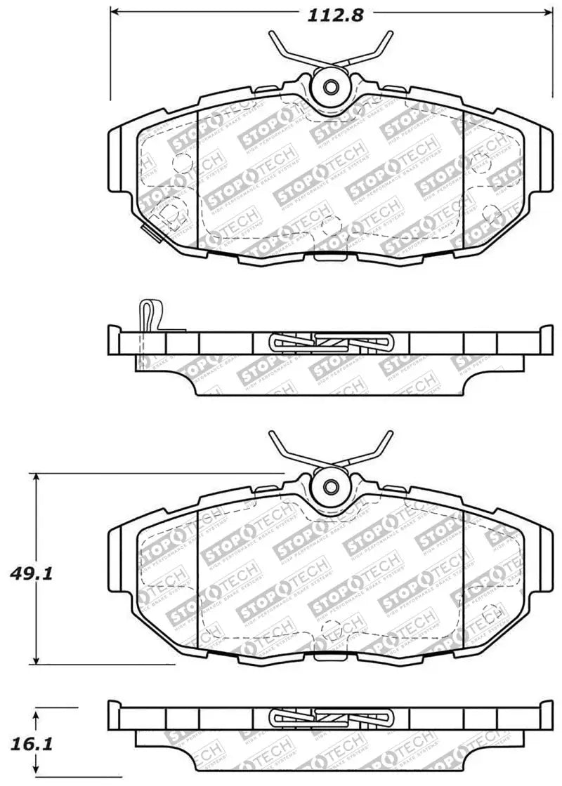 StopTech Street Select Brake Pads - Rear - Truck & Automotive