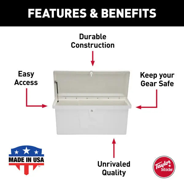 Taylor Made Dock Storage Box: Stow 'N Go Dock Box 24' X 54' X 22 - Fiberglass Marine Storage Box
