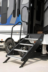 STP214-120H Mor/Ryde Gen2 Step Above Handrail installed on RV for enhanced stability and safety.