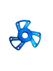 Blue three-spoke bicycle chainring spider for Polaris P22 clutch cover anodized blue