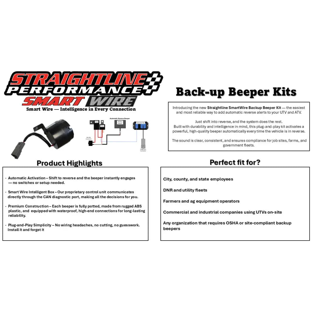Straightline Automatic Back-Up Beeper Kits Audio/Visual/Communication 282-113 - Backup Kit