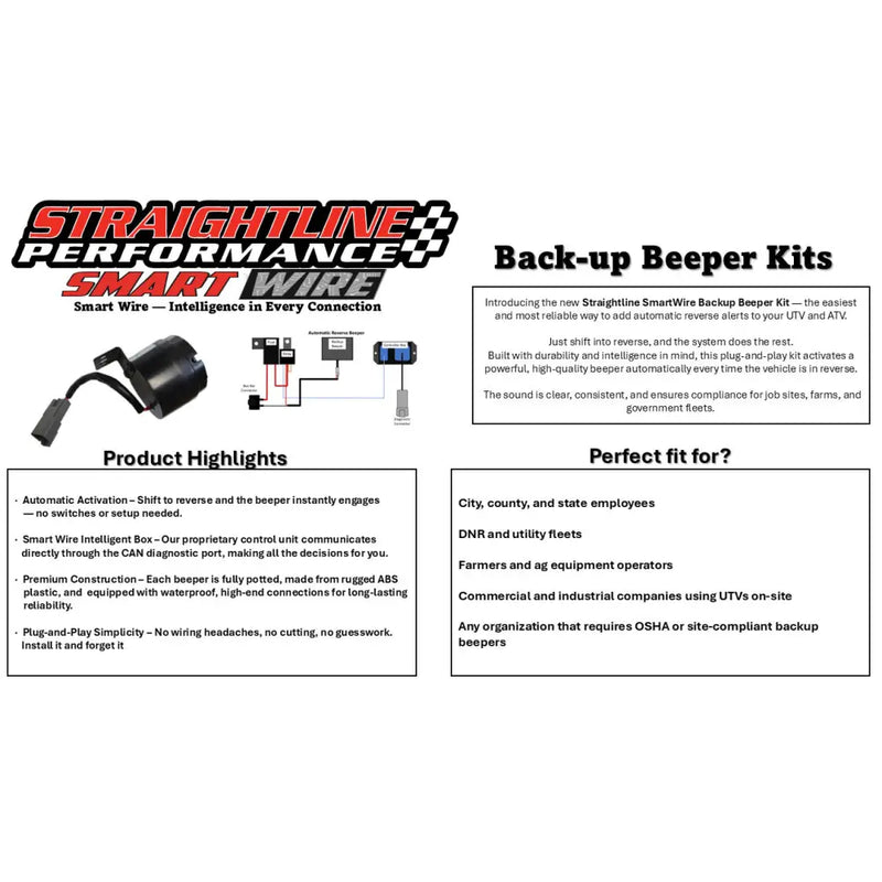 Straightline Automatic Back-Up Beeper Kits Audio/Visual/Communication 282-113 - Backup Kit
