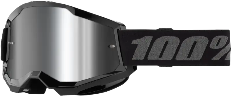 Strata 2 Goggle Black Mirror Silver Lens - Powersports