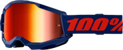 Strata 2 Goggle Navy Mirror Red Lens - Powersports