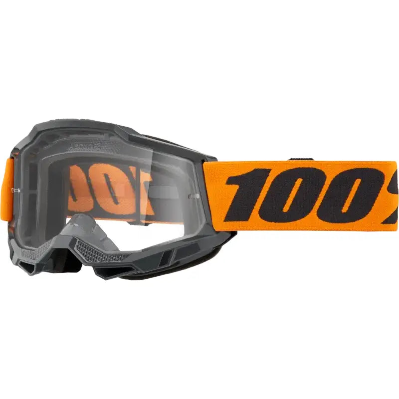 Strata 2 Goggle Neon Orange Clear Lens - Powersports