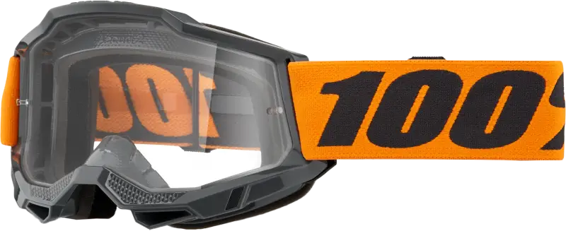 Strata 2 Goggle Neon Orange Clear Lens - Powersports
