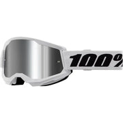 Strata 2 Goggle White Mirror Silver Lens - Powersports