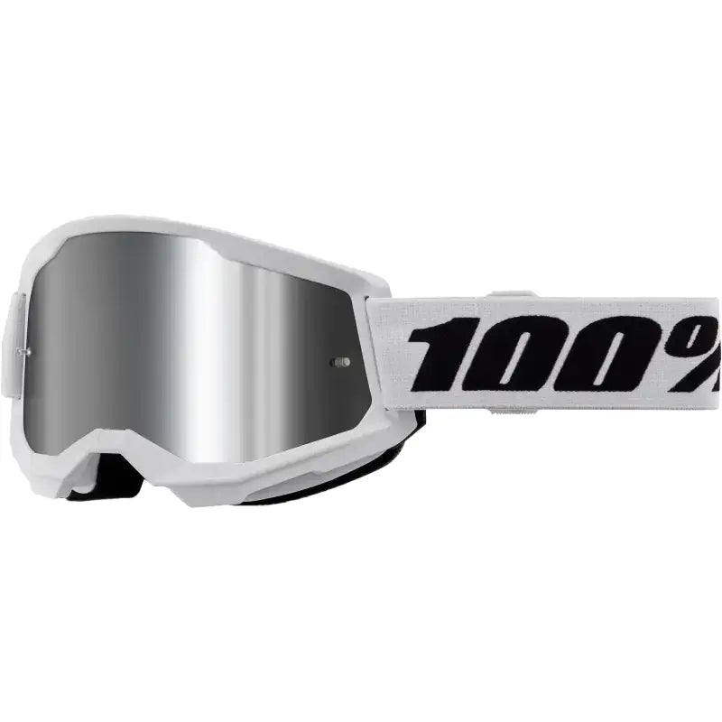 Strata 2 Goggle White Mirror Silver Lens - Powersports