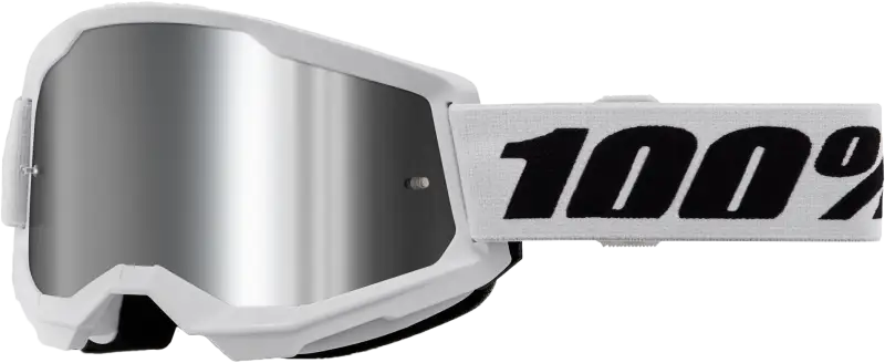 Strata 2 Goggle White Mirror Silver Lens - Powersports