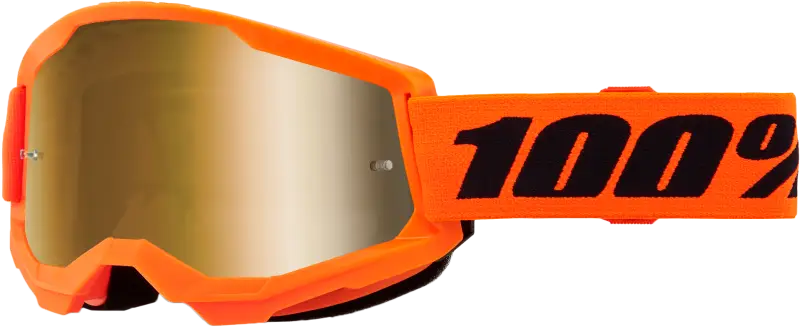 Strata 2 Junior Goggle Neon Orange Mirror Gold Lens - Powersports