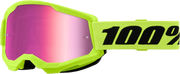 Strata 2 Junior Goggle Neon Yellow Mirror Pink Lens - Powersports