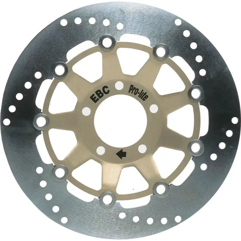Silver perforated EBC Pro-Lite street rotor for motorcycle RV parts & accessories