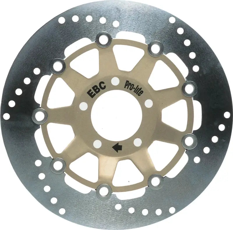 Silver perforated EBC Pro-Lite street rotor for motorcycle RV parts & accessories