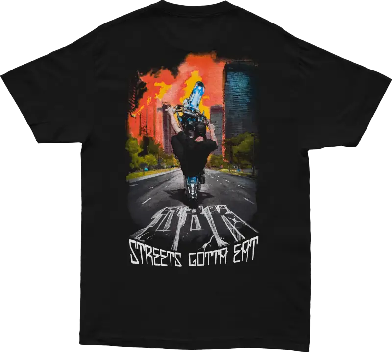 Streets Gotta Eat Tee Black 2x - DBK