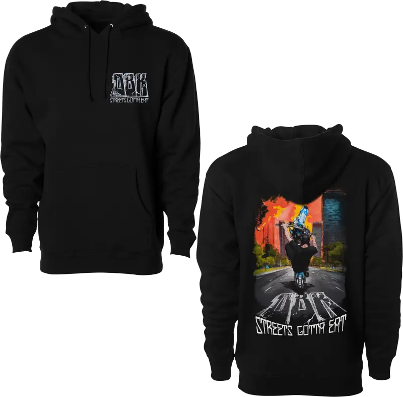 Streets Gotta Eat Hoodie Black Lg - DBK