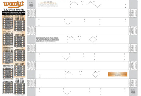 252T-TEMP WOODYS Stud Template 2.52" 2 Ply