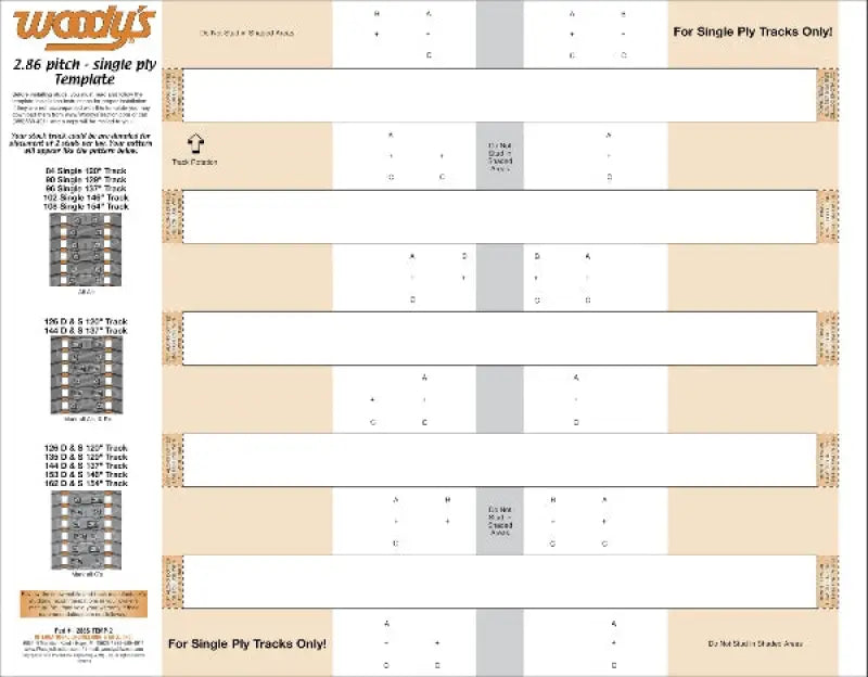 Stud Template 2.86" Single Ply