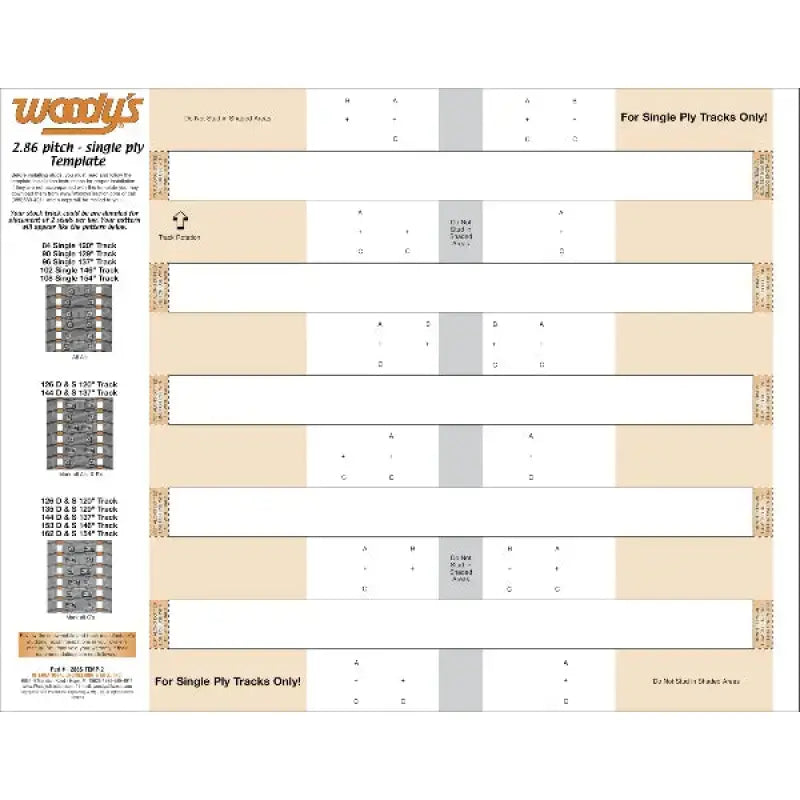 Stud Template 2.86" Single Ply